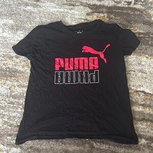 Puma Black Tee with Red and White Logo